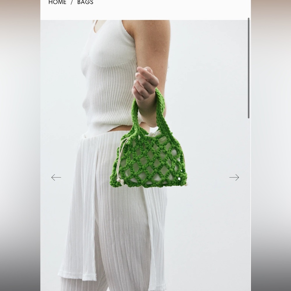 Source Unknown Lime Green Micro Crochet Bag